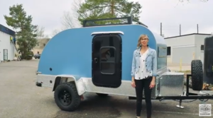 sky blue colorado teardrop trailer, model is mt. massive