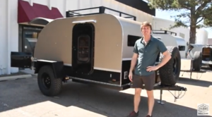 Champagne metallic colorado teardrop trailer summit pinnacle model