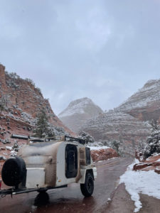 Zion National Park in a Colorado Teardrop