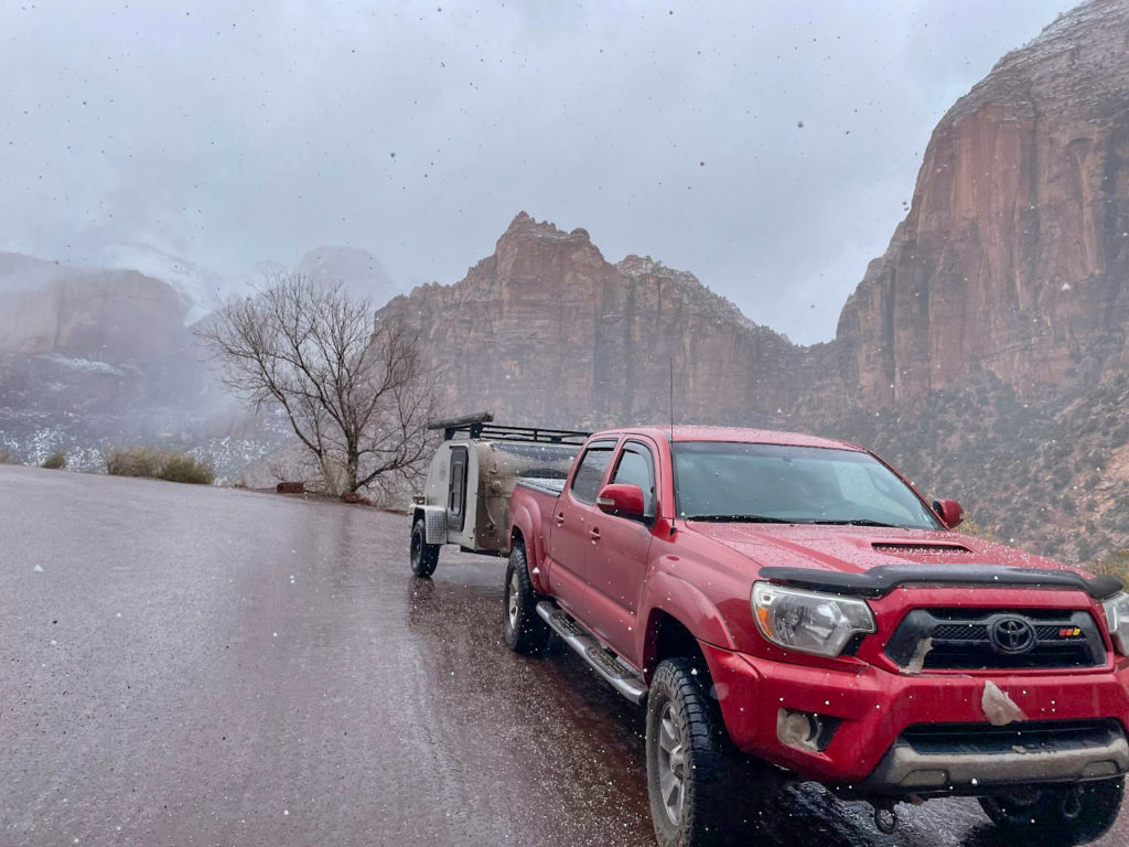 Zion National Park in a Colorado Teardrop