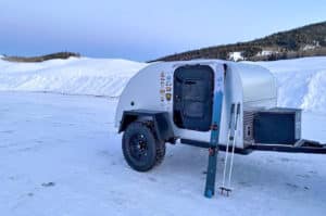Winter camping from a Colorado Teardrop Canyonland Pinnacle